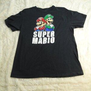 Super Mario Black T-Shirt Size Large